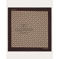 replicas valentino canada Toile Iconographe Silk Scarf 90x90 for Woman in Beige/black