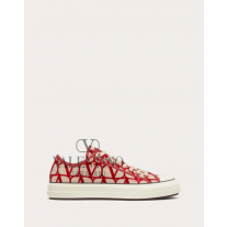 Cheap valentino canada stores Toile Iconographe Totaloop Low-top Sneaker for Man in Beige/red