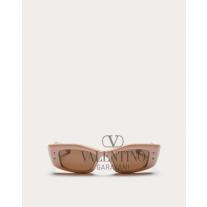 Discount valentino canada locations V -rectangular Acetate for Woman in Beige/dark Brown