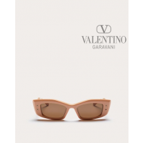 fakes valentino Ottawa V -rectangular Acetate for Woman in Mid Beige/dark Brown
