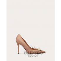 Real quality fake valentino canada Garavani One Stud Pump With Crystals 100mm for Woman in Rose Cannelle/crystal