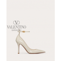 Top quality cheap valentino canada online Garavani Tan-go Patent Leather Pump 100mm for Woman in Light Ivory