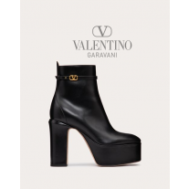 Knock off valentino canada store Garavani Tan-go Platform Ankle Boot In Calfskin 120mm for Woman in Black
