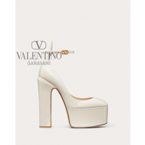Knockoff valentino Ottawa Garavani Tan-go Platform Pump In Patent Leather 155 Mm for Woman in Light Ivory