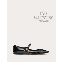 high quality fake valentino canada sale Garavani Tiptoe Patent Leather Ballet Flats for Woman in Black