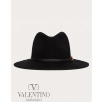 Cheap valentino canada stores Garavani Vlogo Chain Fedora Hat for Woman in Black