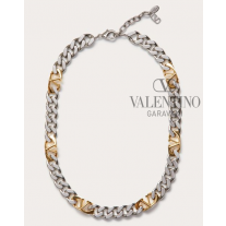 Knockoff valentino Ottawa Vlogo Chain Metal Necklace for Man in Gold/palladium
