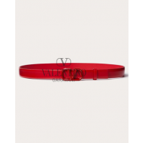 Top quality cheap valentino canada online Vlogo Signature Belt In Shiny Calfskin 20mm for Woman in Rouge Pur