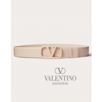 replicas valentino canada Vlogo Signature Belt In Shiny Calfskin 30mm for Woman in Powder Rose