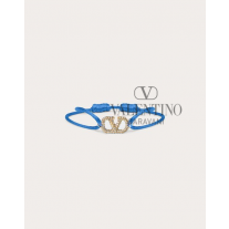 Buy knockoff valentino canada online Vlogo Signature Bracelet In Cotton And Swarovski® Crystals for Woman in Niagara
