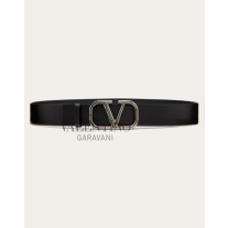Replica valentino yorkdale toronto Vlogo Signature Calfskin Belt 40 Mm for Man in Black