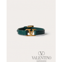 Buy replica Valentino toronto Vlogo Signature Calfskin Bracelet for Man in English Green