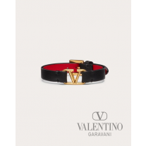 imitation valentino canada stores Vlogo Signature Calfskin Bracelet for Woman in Black/pure Red