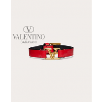 imitation valentino canada stores Vlogo Signature Calfskin Bracelet for Woman in Pure Red/black