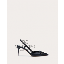 fakes valentino Ottawa Vlogo Signature Calfskin Slingback Pump 80 Mm / 3.15 In. for Woman in Black