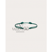 Buy fake valentino canada outlet Vlogo Signature Cotton Bracelet for Man in English Green