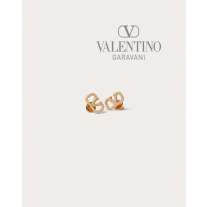 fakes valentino Ottawa Vlogo Signature Earrings In Metal And Swarovski® Crystals for Woman in Gold