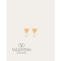 reps valentino canada locations Vlogo Signature Earrings With Swarovski® Pearls for Woman in Gold