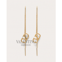 Shop fake valentino yorkdale toronto Vlogo Signature Earrings for Woman in Gold