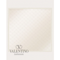 reps valentino canada locations Vlogo Signature Jacquard Shawl In Silk 140x140 Cm for Woman in Ivory