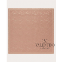 Discount valentino canada locations Vlogo Signature Jacquard Shawl In Silk And Wool 140x140 Cm for Woman in Pink