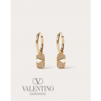Buy fake valentino canada outlet Vlogo Signature Metal And Swarovski® Crystal Earrings for Woman in Gold