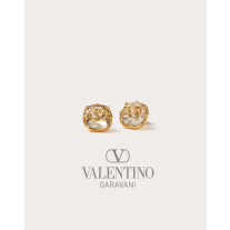 Knock off valentino canada store Vlogo Signature Metal And Swarovski® Crystal Earrings for Woman in Gold/crystal Silver