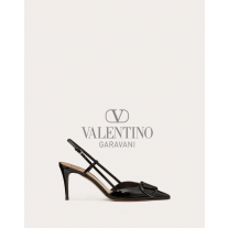 Cheap valentino canada stores Vlogo Signature Patent Leather Slingback Pump 80mm / 3.15 In. for Woman in Black