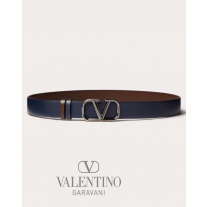 Buy replica Valentino toronto Vlogo Signature Reversible Calfskin Belt 30 Mm / 1.1 In. for Man in Marine/fondant