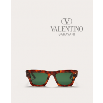 reps valentino canada locations Xxii - Squared Acetate Stud Frame in Havana Brown/​dark Green