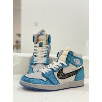 Air Jordan 1 High x Dior Crystals Silver Blue