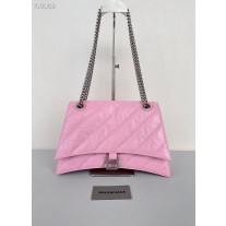 Balenciaga Crush Large Chain Bag 32CM Calfskin Pink