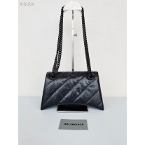 Balenciaga Crush Small Chain Bag 25.5CM Calfskin Black