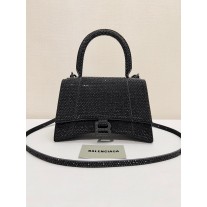 Balenciaga Crystal-embellished Hourglass Large Tote Bag Black