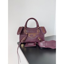 Balenciaga Mini Classic City Bag Lambskin Burgundy
