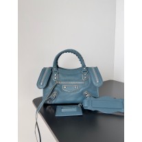 Balenciaga Mini Classic City Bag Lambskin Dark Blue