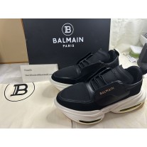 Balmain Bold Pointed Toe Low Top Platform Sneakers Black