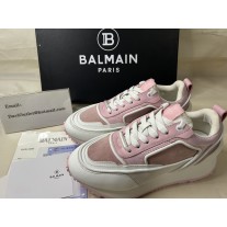 Balmain Women Racer Low-Top-Sneaker Velvet Pink