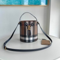 Burberry Mini Check Tb Bucket Bag Black