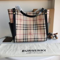 Burberry Canter Small Haymarket Check Tote Black