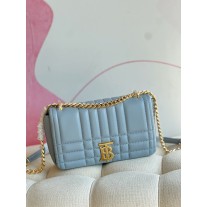 Burberry Lola Shoulder Bag Quilted Leather Blue