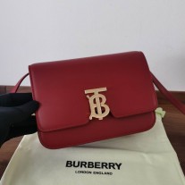 Burberry Medium TB Leather Bag Red