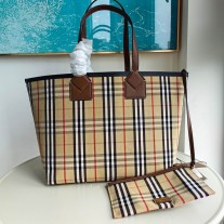 Burberry Small London Tote Bag Briar Brown Black
