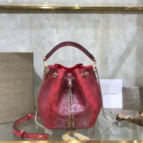 Bvlgari Serpenti Forever Bucket Bag Red