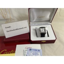 Cartier Tank MC Automatic Large Model Watch Steel Leather Strap
