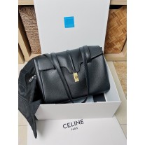 Celine 16 Medium Calfskin Handbag Black