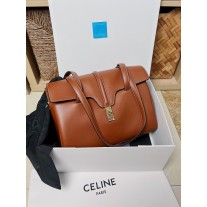 Celine 16 Medium Calfskin Handbag Brown