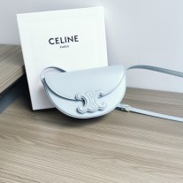 Celine Besace Cuir Triomphe Smooth Calfskin White