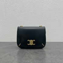 Celine Chain Besace Triomphe Bag Black