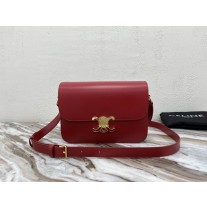 Celine Classique Triomphe Bag Natural Calfskin Red